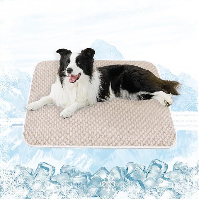 MICROCOSMOS Sleeping Pad & Pet Cooling Mat- Breathable Bubble Surface, EZ Clean. Keep Cooling for Pets, Kids and Adults in Summer.(Brown, 36" x 36")