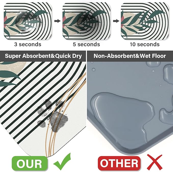 Cat Food Mat for Floors Waterproof Dog Mat for Food and Water Bowl Quick Dry Easy to Clean Nonslip Pet Mats, 12 * 20, Grey