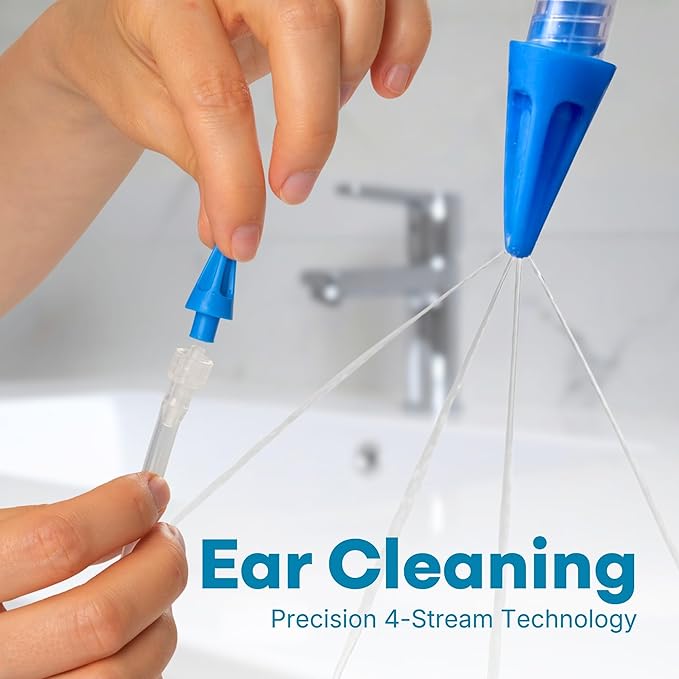 Medi Grade Ear Cleaning Kit Including Ear Cleaner Bottle, Basin with Quad-Stream tip - Earwax Removal Kit for Enhanced Hearing Clarity - Ear Wax Removal Tool for Ear Hygiene