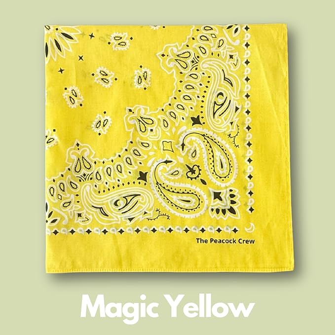 The Peacock Crew Premium Soft Cotton Bandanas Pack for Men and Women Paisley 22 x 22 inches