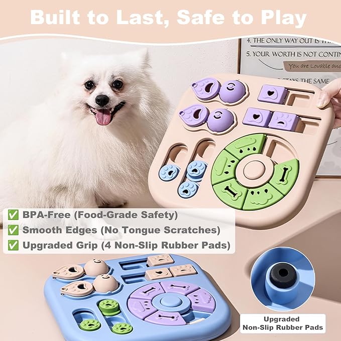 Dog Puzzle Toys for Small & Medium Dogs, Treat Puzzle Feeder Toys for Dog Mental Stimulation, Interactive Cognitive Dog Toys，Advanced Levels Treat Feeder Dispensers for IQ Training to Keep Them Busy