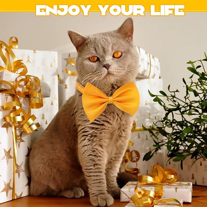 Cindeer 280 Pcs Dog Bow Ties with Adjustable Collar Puppy Neckties Bulk Cat Bowtie Collar Assorted Colors Solid Pet Grooming Bows Dog Grooming Accessories for Small Medium Large Pet,14 Colors