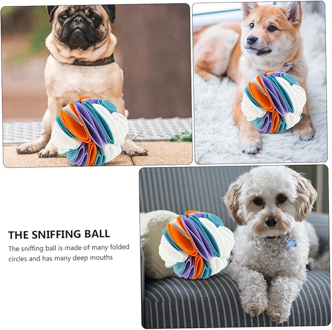 FRCOLOR 2pcs Dog Sniffing Ball Interactive Dog Toys for Boredom Feeding Small Balls Teething Toy Treat for s Pet Sniffing Snuffle for s Food Felt Cloth Chew Mat