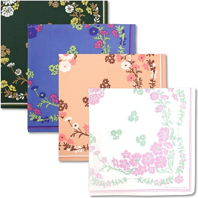 The Peacock Crew Premium Soft Cotton Bandanas Pack for Men and Women Paisley 22 x 22 inches