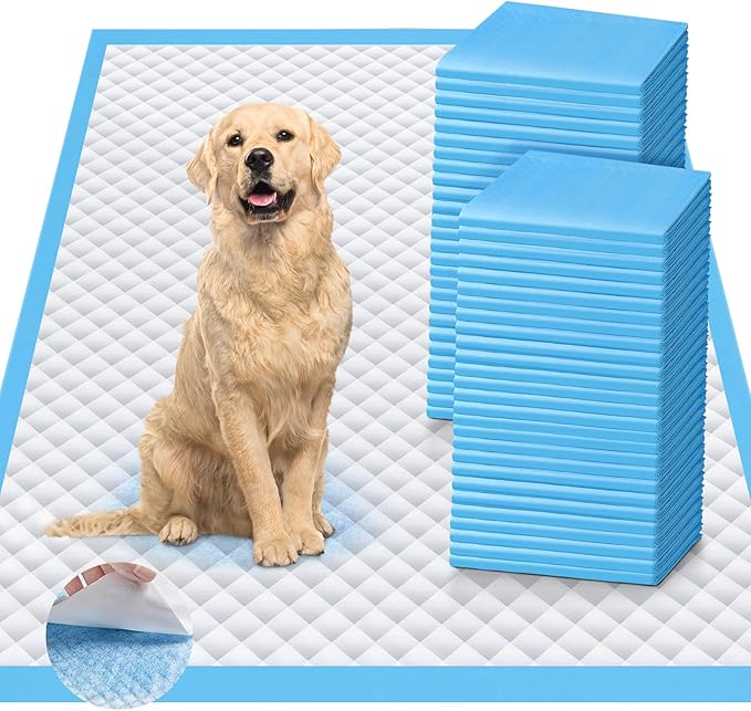 Upgraded 4XL 36"x36" 6 Layers Dog Pee Pads, 100 CountsUltra Absorbent Pee Pads, Absorb up to 12 Cups, Leak-Proof & Quick Dry Puppy Pads for Puppy,Surgery, Older,Cats, Rabbits,100pcs