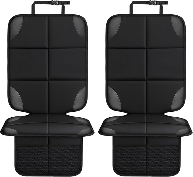 Car seat Protector 2 mesh Pocket Waterproof car seat Covers, Universal Size, Baby, pet, Children's car seat Protector, Anti Slip Bottom (2 Pieces)