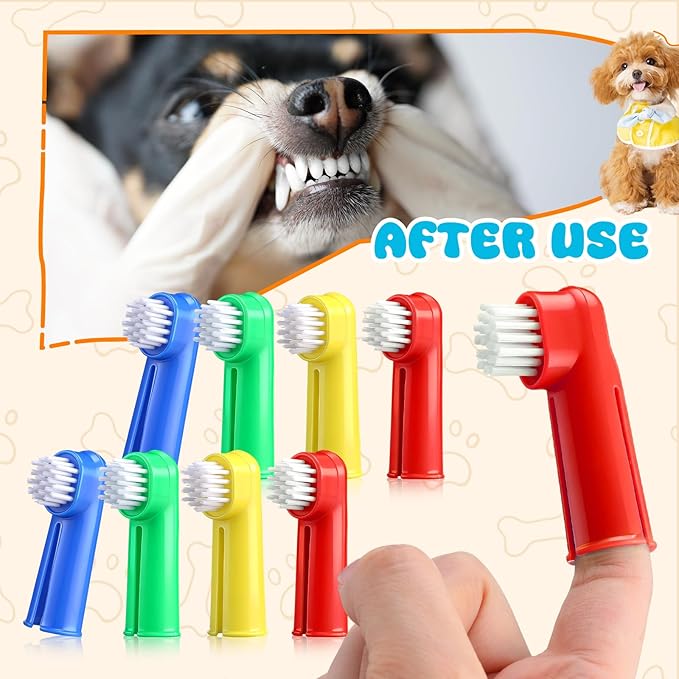 LemonRoad 100 Pcs Dog Toothbrush Pet Finger Brushes Teeth Cleaning Kit Toothbrush Oral Dental Brush Cleaning Pet Tooth Brush Care for Small to Large Dog, Cat, Puppy & Kitten