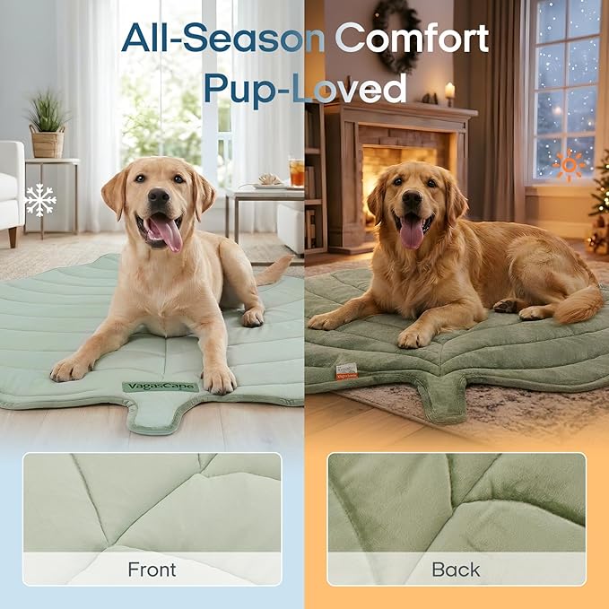 Vagascape Dog Cooling Mat, Washable Pet Cooling Mat, 35" x 33" Thick & Durable Large Cooling Mat for Dogs, Portable Foldable Premium Cooling Pad for Indoor, Outdoor, Travel, Camping, Patio and Beach