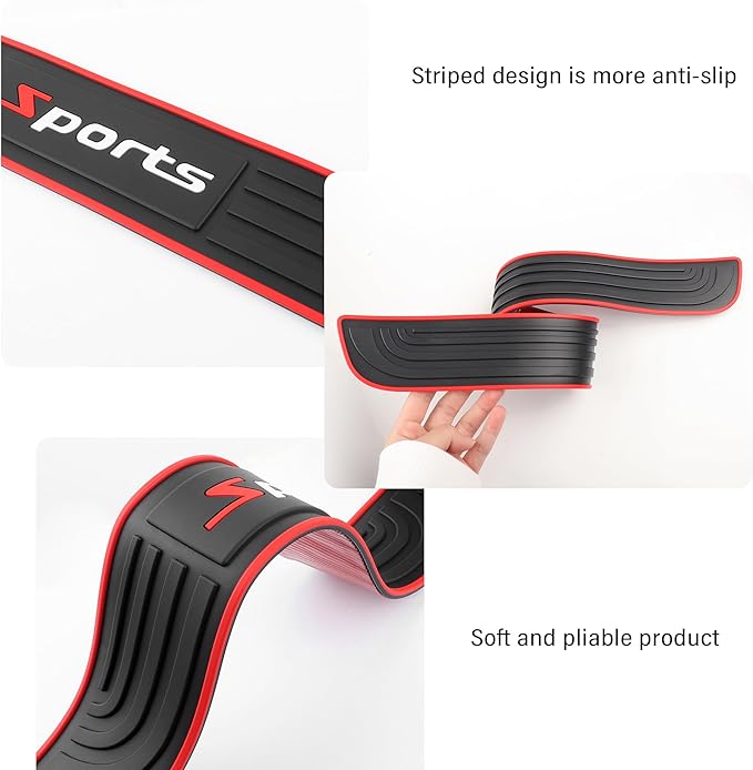 4PCS Car Door Sill Protector,Anti-Scratch Rubber Car Door Protector Edge Guards for Door Steps,Universal Automotive Exterior Accessories Waterproof Door Threshold Strips (Sport, Width 2.36")