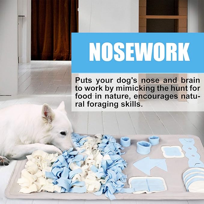 Snuffle Mat for Small Large Dogs Nosework Feeding Mat (23.6" x 39.4") Easy to Fill and Machine Washable Training Mats Pet Activity/Toy/Play Mat, Great for Stress Release - M