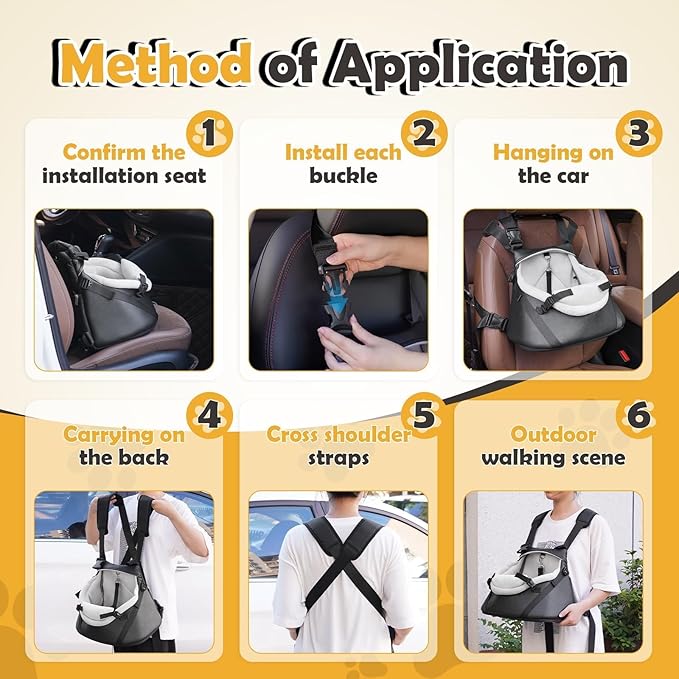 WOYYHO Luxurious Dog Booster Car Seat Designed for Tiny Dogs up to 7 lbs, Vegan Leather Pet Dog Car Seat with Safety Belt & Soft Flannel Liner for Teacup Yorkie, Chihuahua, Maltese, Small Dogs Cats