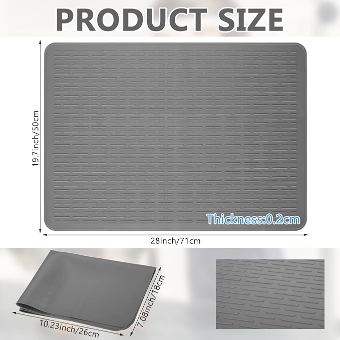 Dog Grooming Table Mat Pad Non Slip - 28" x 19.7" Silicone for Cat Litter Mat, Waterproof Soft Pet Grooming Table Mats for Home Use & Professional Salon