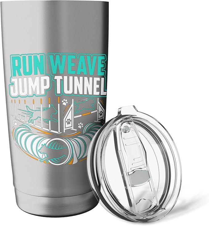 Run Weave Jump Tunnel Dog Agility Stainless Steel Insulated Tumbler