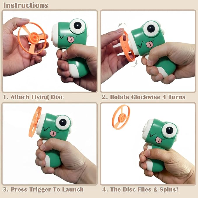 Interactive Cat Toy for Indoor Cats - Cat Fetch Toy Launcher with 8 Colorful Flying Discs, One-Press Exercise Toy for Chasing & Hunting, Fun Kitten Toy for Adult Cats, Green