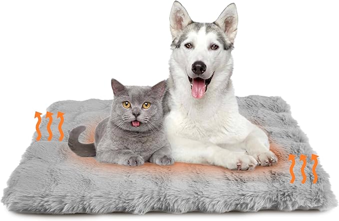 Self Warming Cat Bed,Self Heating Cat Dog Mat,Soft Extra Warm Thermal Pet Pad for Indoor Outdoor, Washable Cover Non-Slip Bottom Dog Thermal Blanket (23.7" x 17.8")