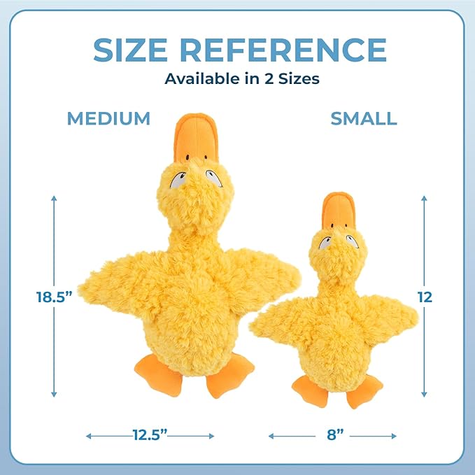 Best Pet Supplies 인터랙티브 삑삑이 강아지 츄잉 장난감, 츄어, 소형, 중형 및 대형견 및 페치 애호가를 위한 이상적인 강아지 장난감 - 더키 두들(옐로우), 스몰