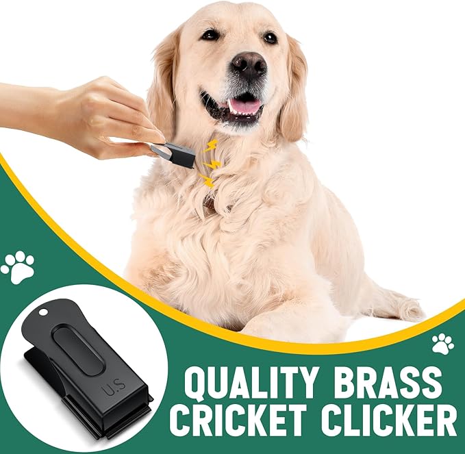 2 Pieces Brass Dog Training Clicker Signaling Puppy Cricket Metal Dog Clicker for Puppy, Cat, Potty, Bird, Horse, Pet Trainer Owners Versatile Training Tools, Behavior Aids(Black)