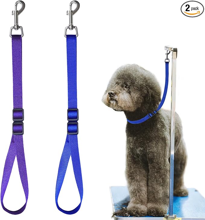 Pet Dog Grooming Loops,2 Pack Adjustable Nylon Restraint Noose Loop, Pet Grooming Arm Accessories Fixed Dog Bathing Safety Tether Straps for Pet Grooming Table Bathtub (Style 2)