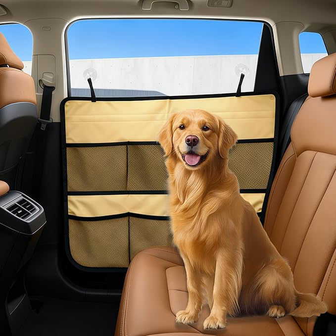 Wokyo 2 Pack Dog Car Door Protector, Anti-Scratch Waterproof Car Door Cover 25.98" x 22.04" Beige 2-Layer Design Durable Pet Vehicle Doors Guard for Cars, Trucks, SUVs