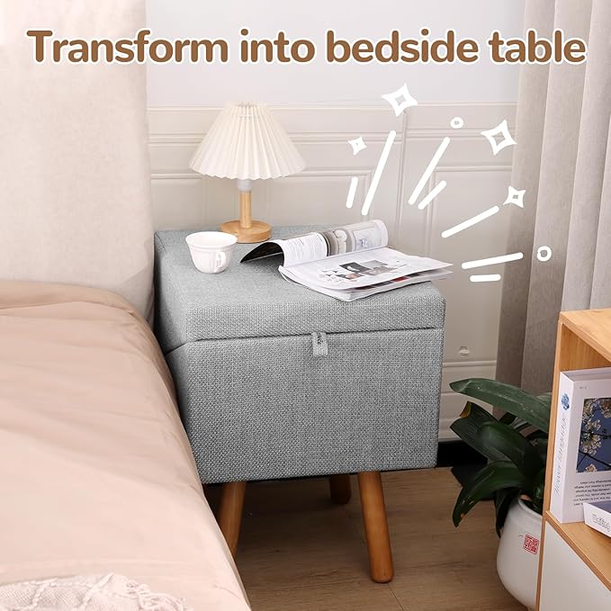 21.06”H Dog Stairs for High Bed, 6-Step Pet Stairs with Split Ottoman Design - Tall Dog Steps Convertible to Bedside Table Nightstand, Large Non-Slip Stairs for Big Medium Dogs to Bed