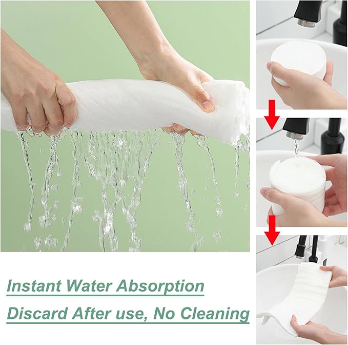5Pcs Large Compressed Towels, 55" x 27.5" Ultra Soft 100% Cotton Disposable Bath Towels, Portable Disposable Towel Reusable Travel Towel for Hotel Camping Hiking Sports Gym Beach Swimming