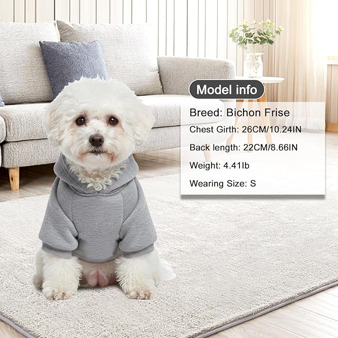 1 Pack Dog Hoodie Warm Hood Dog Sweater Cold Weather Small Dogs Sweatshirt Comfort Pet Clothes for Small Medium Dogs with Pockets Cats Chihuahua Clothes for Male Female Girl Boy Sporty Daily Wear