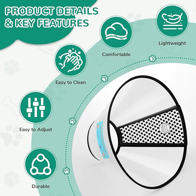 GLADOG Soft Dog Cone Collar – 3 Similar Sizes per Set (S/M/L) for Better Fit, XL Single Size – Cone for Dogs to Stop Licking, Adjustable E Collar for Dogs After Surgery, Elizabethan Collar for Dog