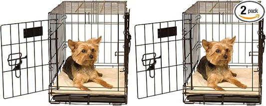 K&H Pet Products Self-Warming Dog Crate Bed, Machine Washable Dog Crate Mat, Tan X-Small 14 X 22 Inches (Pack of 2)