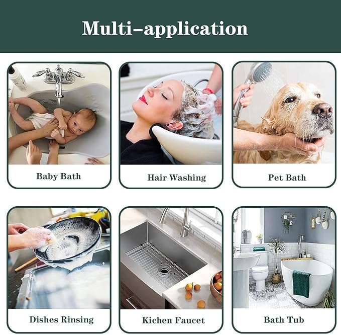 Bathtub Shower Head Sink-Faucet set，Tub faucet spayer attachment with 5 Adapters and 59" Hose for Pet Dog Rinse、 Baby Bath 、Hair washing, ON/OFF Extension for Tub, Utility Sink, Garden and Bathroom