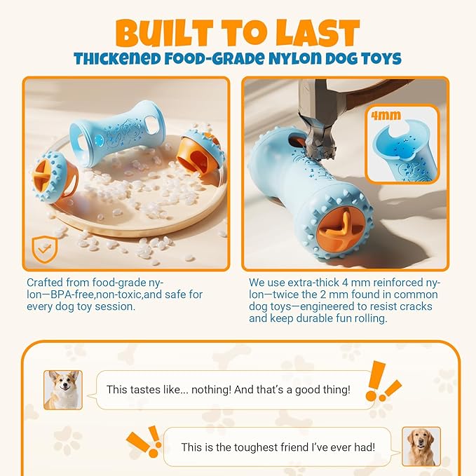 FOXMM Interactive Treat Dispensing Dog Toys – Adjustable Puzzle Toy to Keep Dogs Busy, Enrichment, Mental Stimulation, Cognitive Fun and Boredom Buster for Puppy Teething, for Small Medium Dogs