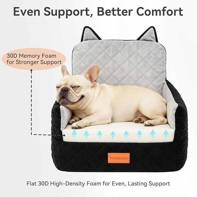 Dog Booster Car Seats for S/M Dogs Up to 35lbs,Pet Car Seat/Travel Bed with Washable&Removable Cover,Storage Pockets,Dog Safety Belt and Elevated Cushion Fits in Front/Back Seat