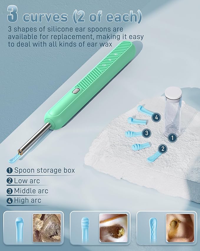 Ear Wax Removal, Ear Cleaner Camera with 1080P, Ear Cleaning Kit with 6 Ear Pick, Ear Camera for iPhone, iPad, Android Phones