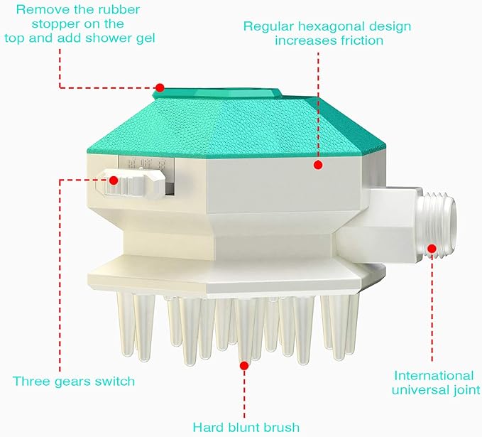 Dog Shower Sprayer Head Attachment Pet Grooming Combing Sprayer,Water Sprinkler Massaging Brush Nozzle for Dogs and Cats,Multi-Function Pet Shower Head for Dog Home Cleaning Bath