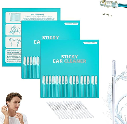 2026 New Sticky Ear Cleaning Stick, Sticky Ear Cleaner Gentle Ear Care, Reusable Soft, Portable Ear Pick, 3 Box(72 pcs)