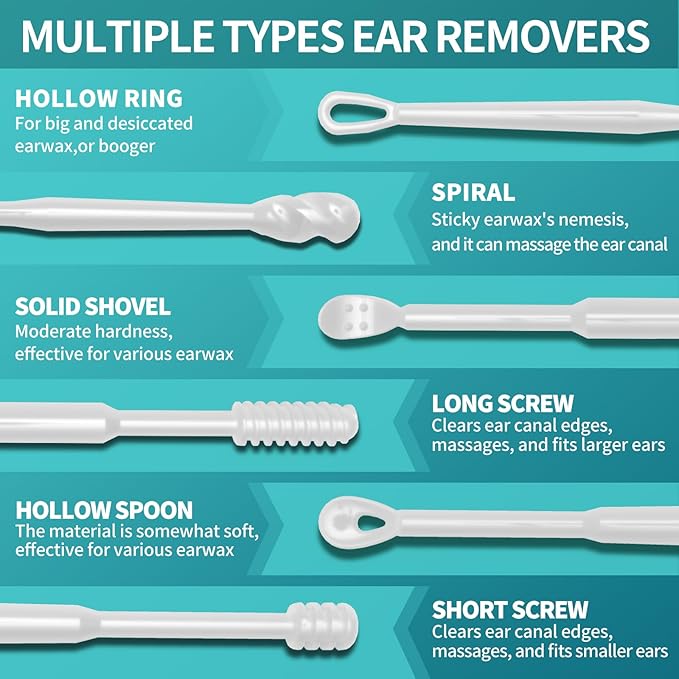 Ear Wax Removal Tool - 18 PCS Reusable Ear Cleaners, Professional-Grade TPE, Effective & Gentle Ear Cleaning Kit, Clogged & Itch Ear Relief - Suitable for All Types of Ears(3 Styles)