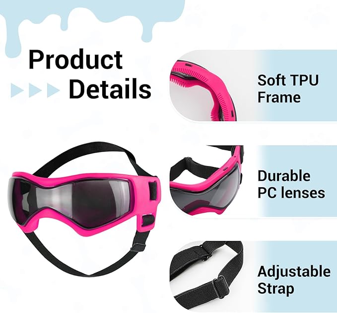 LESYPET Dog Helmet and Goggles for Small Breed, Puppy Motorcycle Helmet with Ear Holes, UV Protection Small Dog Sunglasses for Outdoor Activities/Riding/Walking