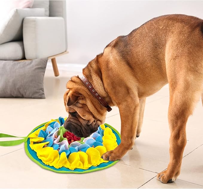 WishLotus Slip-Free Pet Snuffle Mat with Hanging Rope, Snuffle Mat for Dogs to Consume Energy and Relieve Stress, Pet Snuffle Mat for Rabbits, Hamsters, and Dogs to Improve Digestion