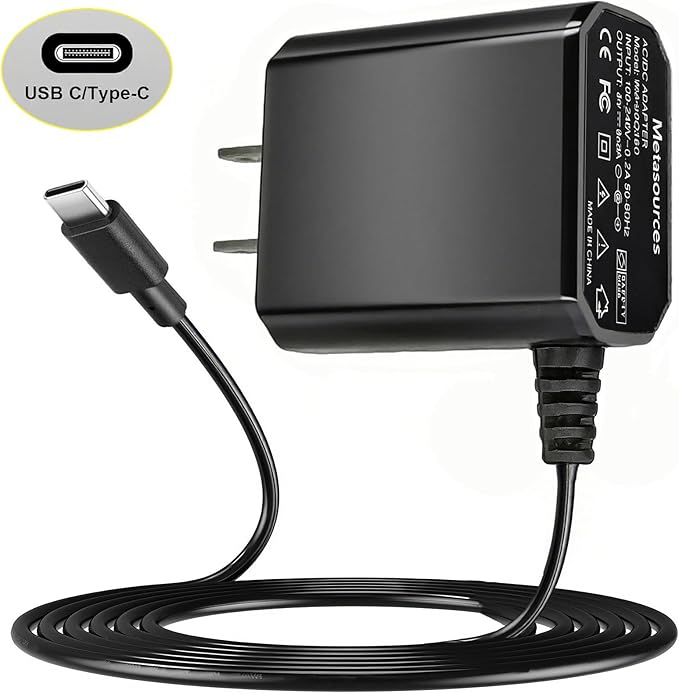 USB Type C AC/DC Adapter Compatible with All for Paws 3195 3196 Automatic Dog Ball Launcher Interactive Fetch Rechargeable Pet Thrower Machine Power Supply Charger