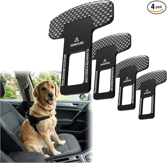 4Pack Dog Cat Safety Belt Strap Car Headrest Restraint Adjustable Clips Nylon Fabric Dog Restraints Vehicle Seat Harness, Black
