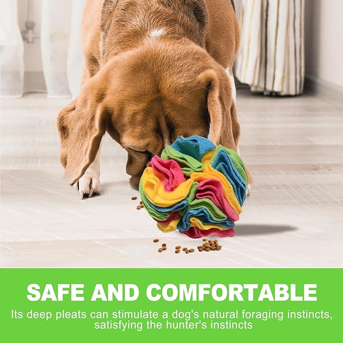 Dog Snuffle Ball Interactive Puzzle Toy for Dogs Toy for Small Medium Large Dogs Machine Washable Keeps Dogs Busy and Mentally Stimulated