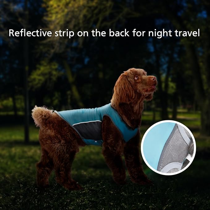 UPF 50+ Sun Protection Dog Shirt 2 Pack - Sleeveless Reflective Vest for Medium Large Dogs Boy, Quick-Dry Sports Fan Pet T-Shirt, UV Protective Breathable Dog Clothes P23ST00505XXXL