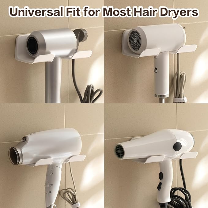 hair dry holder (White, 2PCS)