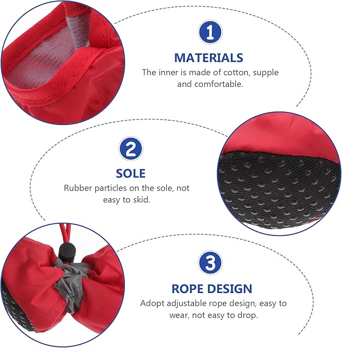 POPETPOP Doggie Rain Boots - 3 Sets of 12 Dog Boots, Non-Slip Paw Protectors with Adjustable Straps for Medium and Small Dogs