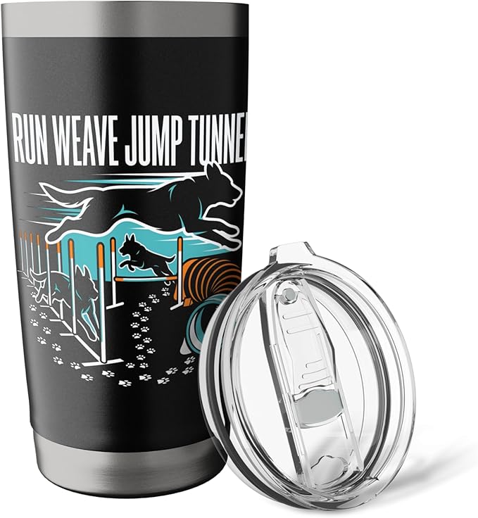 Run Weave Jump Tunnel Dog Agility Stainless Steel Insulated Tumbler