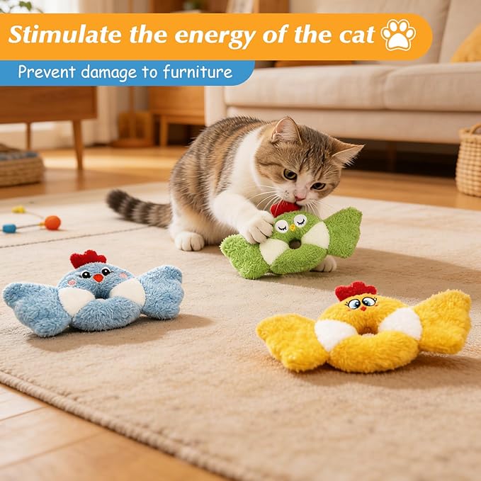 ETEKYER Cat Toys Bird, Catnip Toys for Indoor Cats Kitten, Crinkle Sound Interactive Cat Nip Kitty Kicker Toy 8.66 Inches for All Breeds