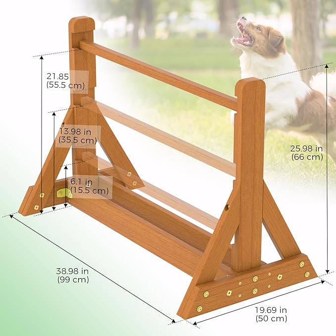 SuniBoxi Dog Agility Set, Wooden Dog Agility Jumps & Dog Hurdles,Dog Agility Equipment, Dog Agility Course,Dog Agility Course Backyard Set,Obstacle Course for Dogs,Dog Hurdles Training Equipment