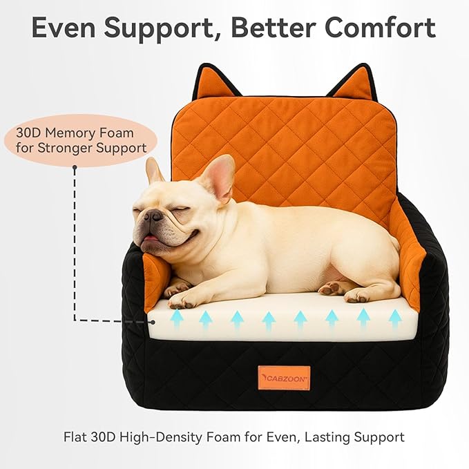 Dog Booster Car Seats for S/M Dogs Up to 35lbs,Pet Car Seat/Travel Bed with Washable&Removable Cover,Storage Pockets,Dog Safety Belt and Elevated Cushion Fits in Front/Back Seat