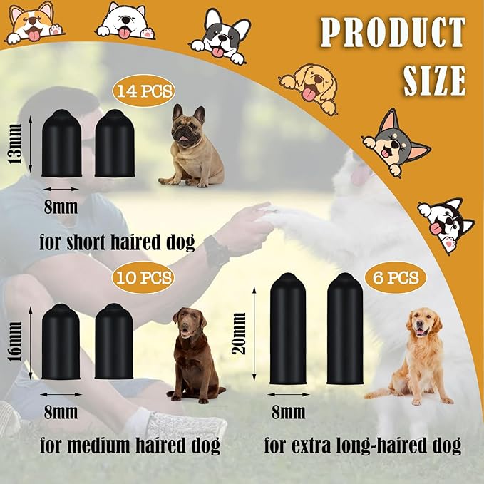 30 Pieces Dog Shock Collar Rubber Tips Training Clickers Safe Prong Collar Cover Silicone Caps for Pet Dog Training Shock Collar Prongs or Anti Bark Collars Tool