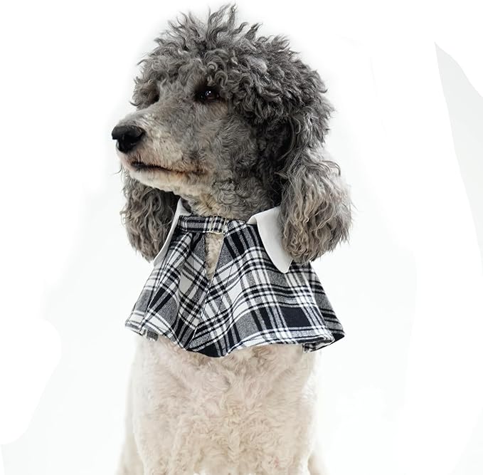 Dog Tuxedo Wedding Suit Shirt with Bow Tie, Formal Outfit Tux Attire for Puppy Small Medium Dogs Cats Costume (Black Scarf, Small)