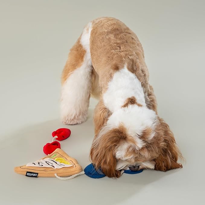 CHEWFFON Interactive Dog Snuffle Toy - Crepe-Shaped Enrichment Puzzle for Scent Work, Crinkle Dog Toy with Treat Hiding Pockets for Boredom, Suitable for Small & Medium Dogs